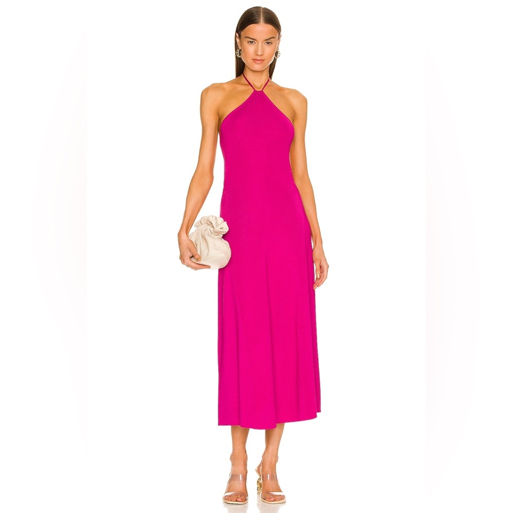 Cult Gaia Grace Knit Midi Dress in Bloom (Hot Pink) in XS